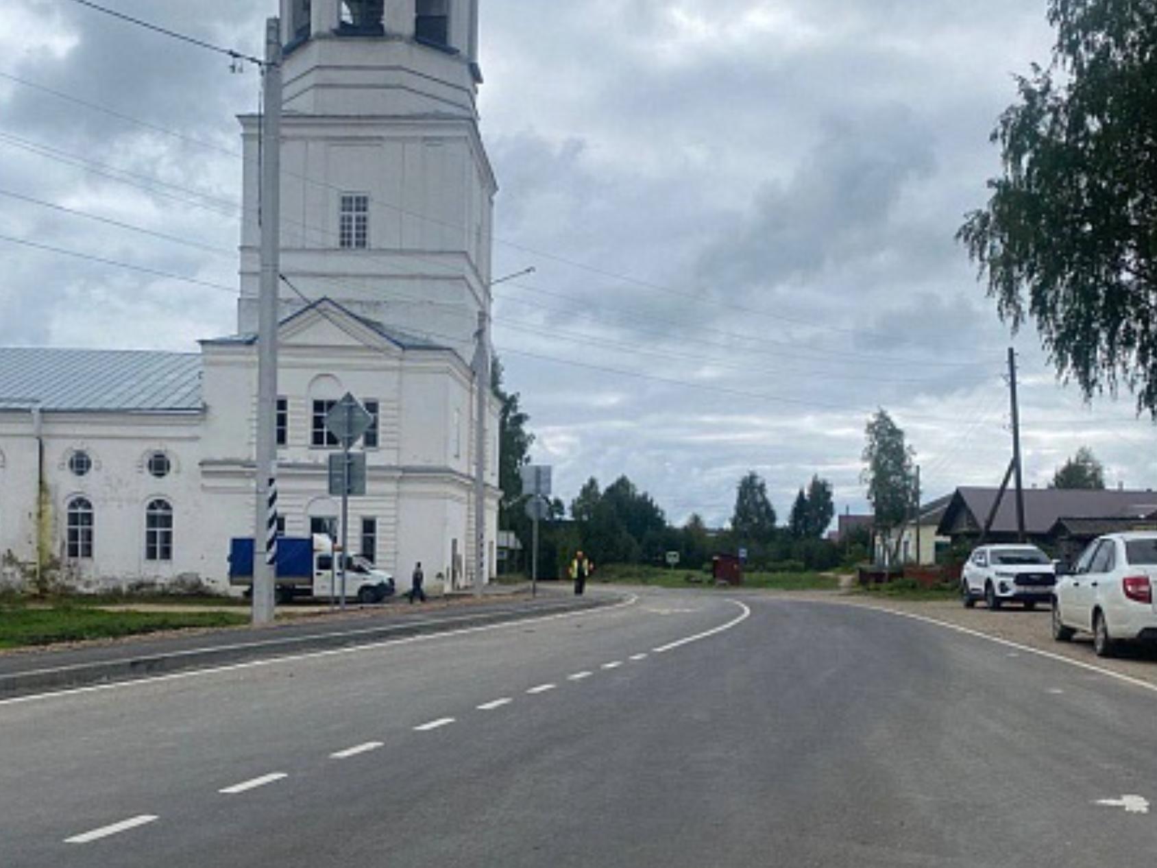 В Вельском районе завершился ремонт участка дороги Пежма – Берег – Елинская