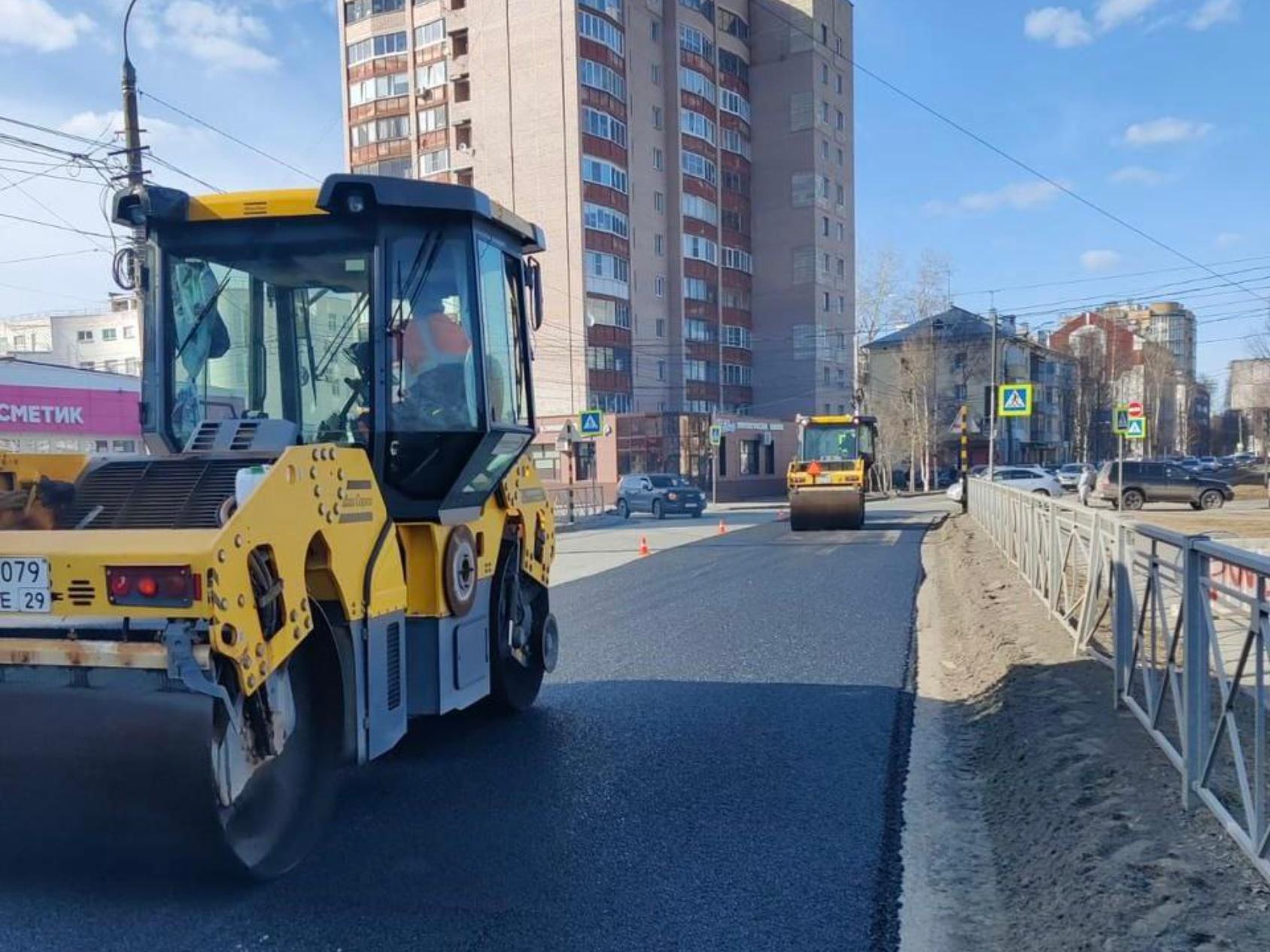 Ремонт проспекта Ломоносова в Архангельске планируют завершить в сентябре