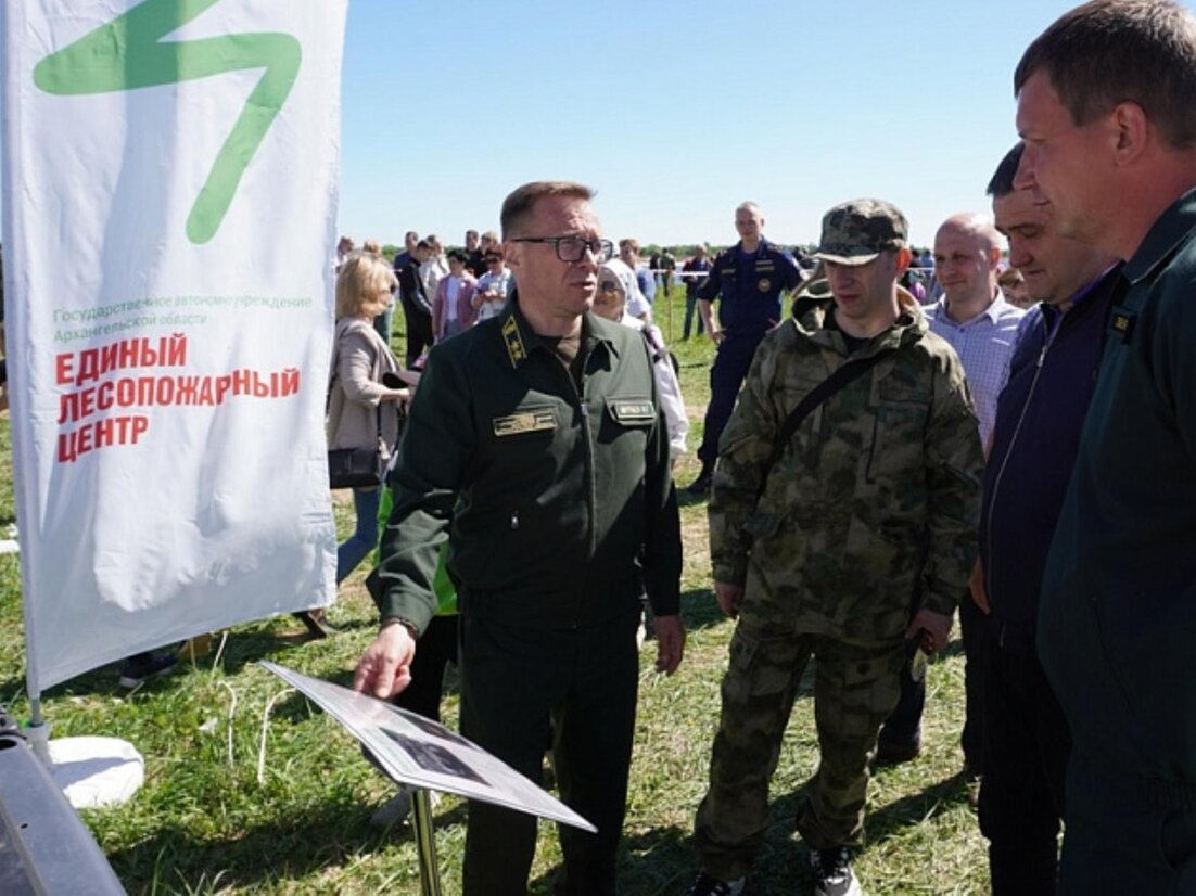 В Холмогорском округе прошли учения по ликвидации крупного лесного пожара