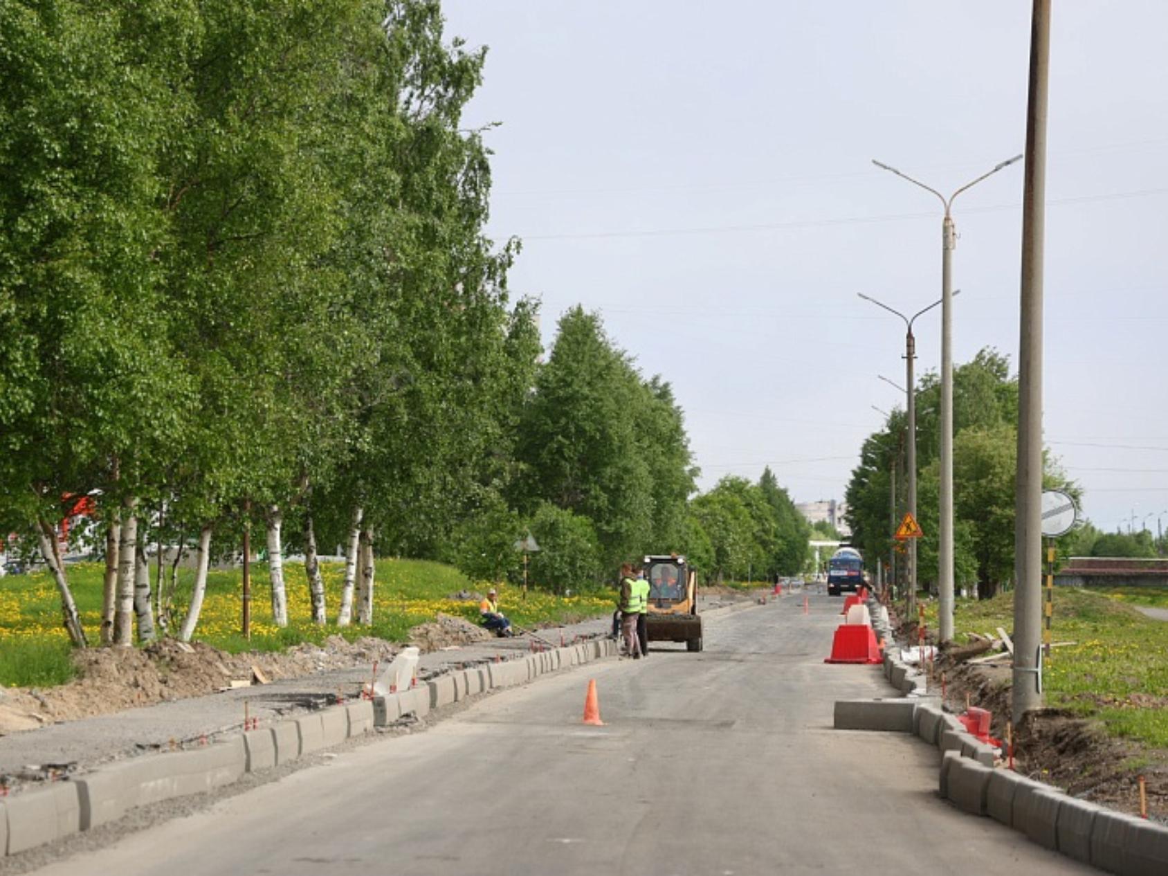 В Северодвинске активно идут дорожные работы